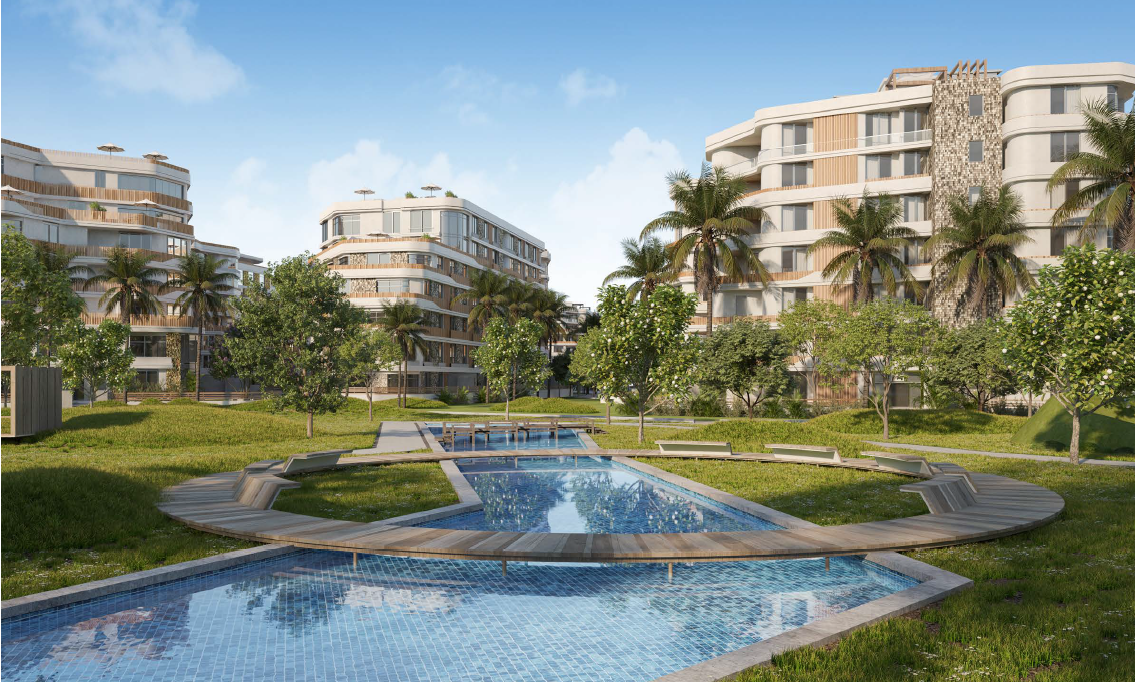 حمامات السباحة والمساحات الخضراء في بلوم فيلدز